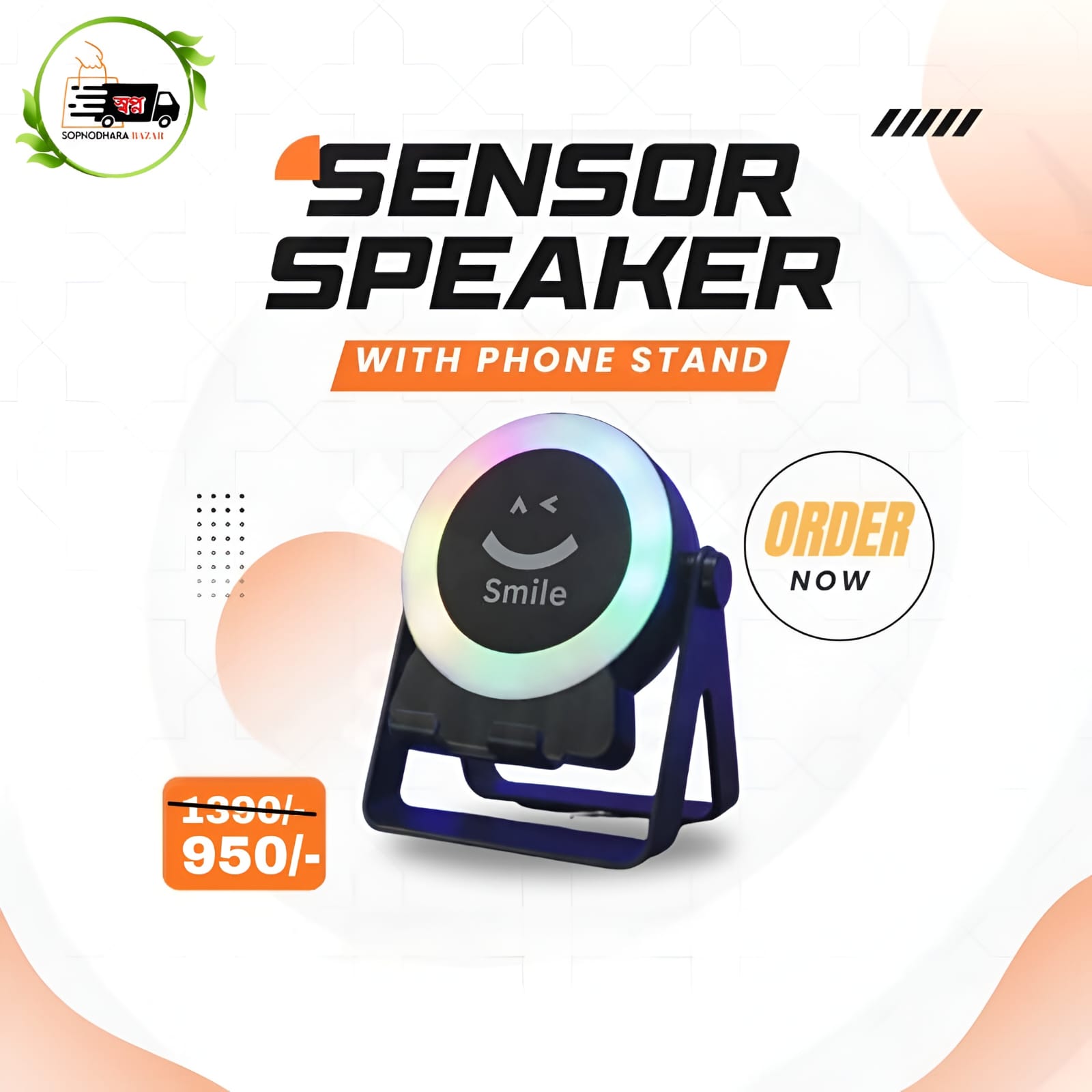 New ZF18 Wireless Speakers Phone Stand 5W LED RGB Lights Fashion Sound Speaker Bass Woofer Mini Speakers